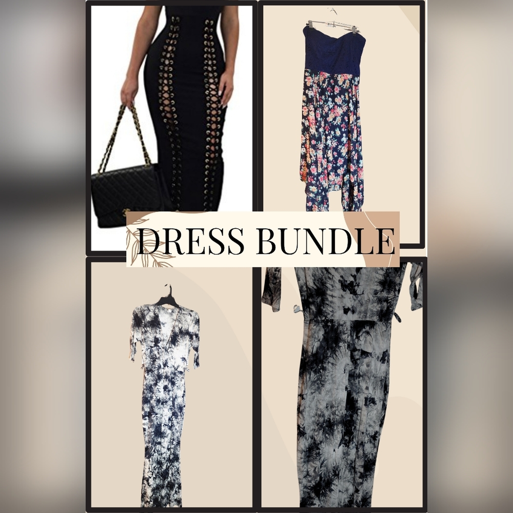 Elegant Black and Floral Dress Bundle